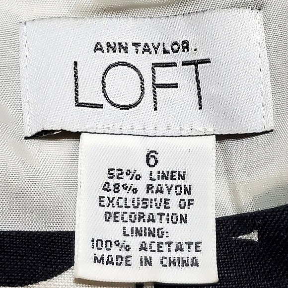 Ann Taylor LOFT Black and White w/Light Pink Summer Floral Shift Dress Size 6 - Picture 2 of 14